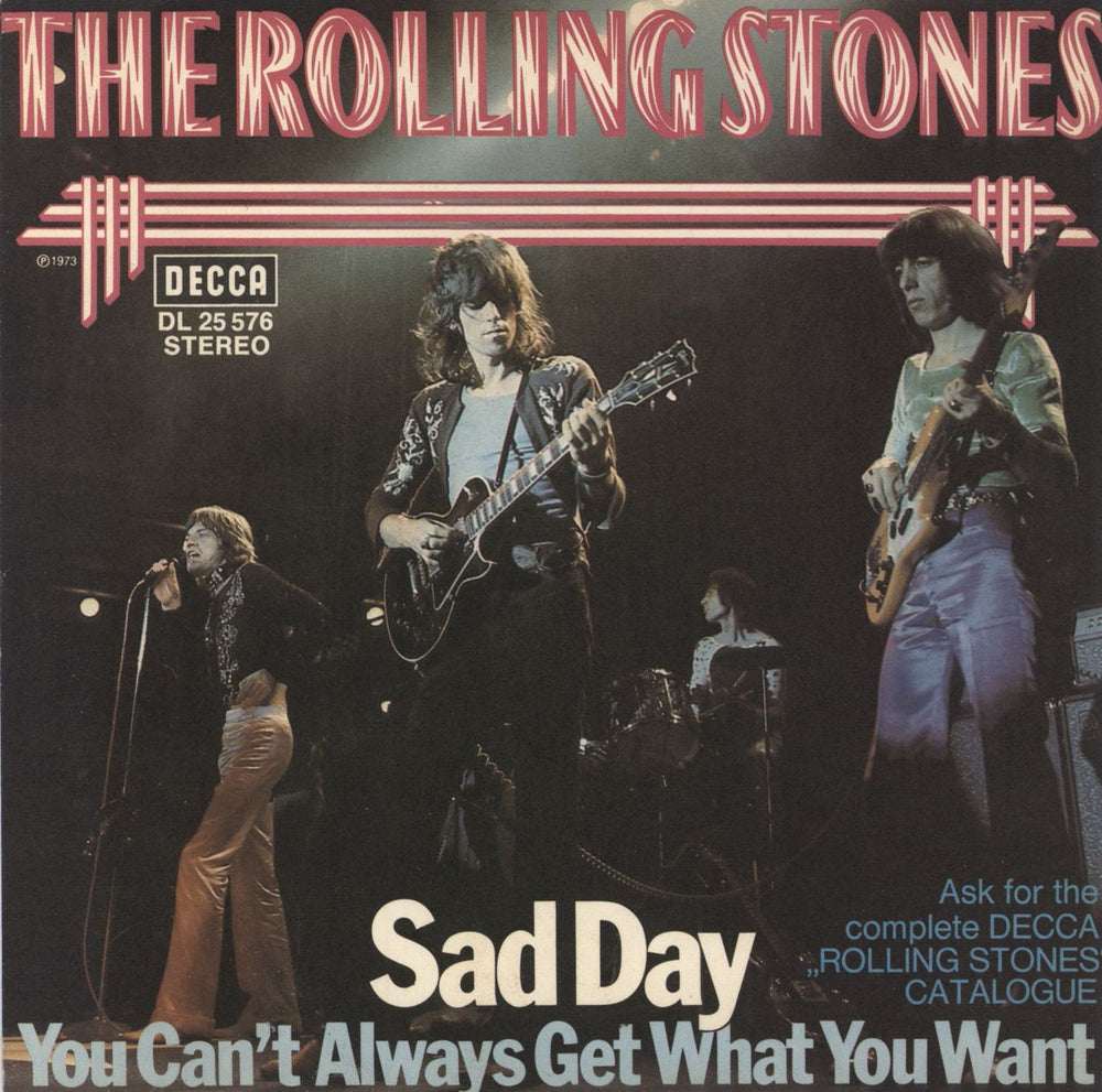 The Rolling Stones Sad Day German 7" vinyl single (7 inch record / 45) DL25576