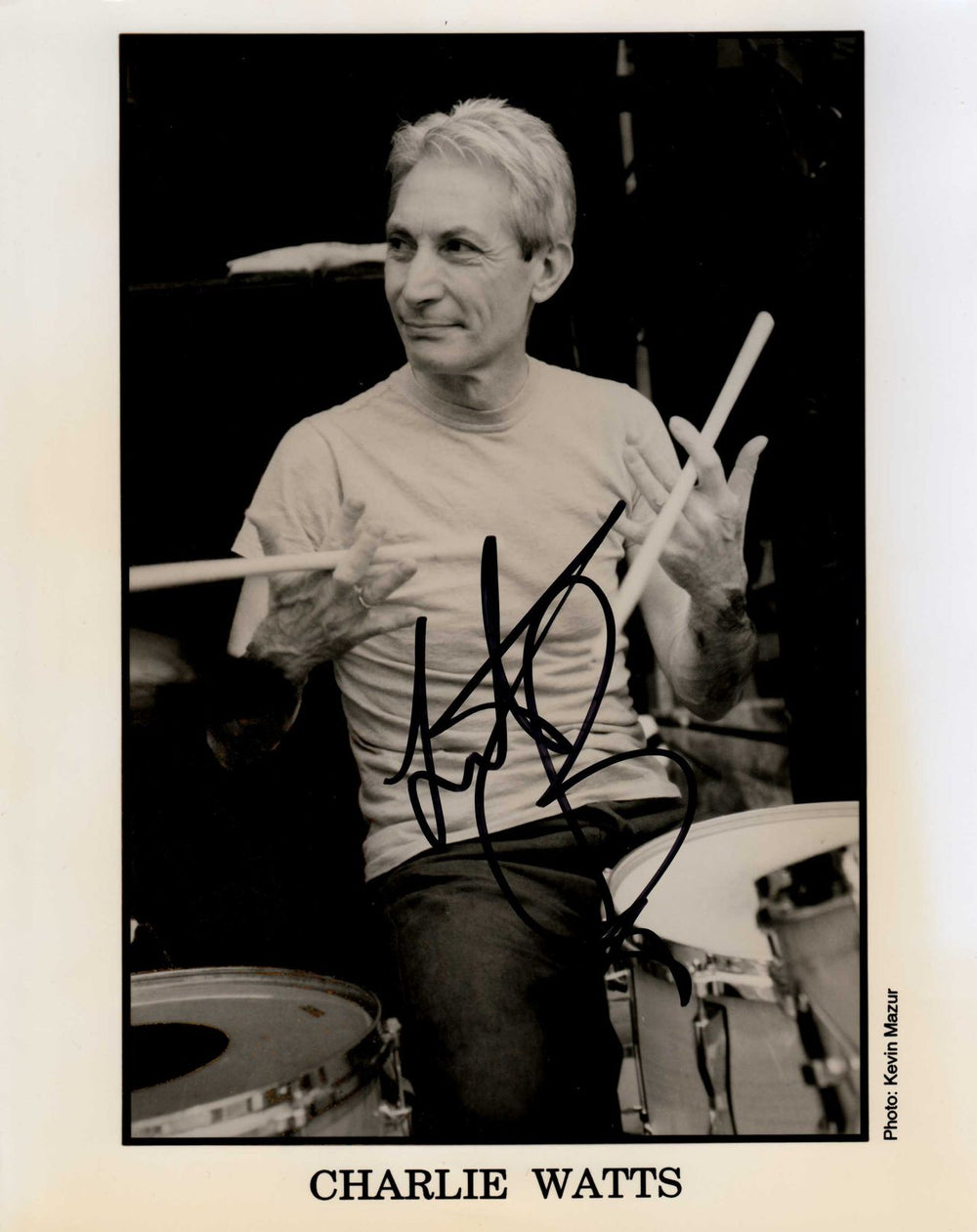 The Rolling Stones Signed Charlie Watts Photo + Letter UK photograph SIGNED PHOTO