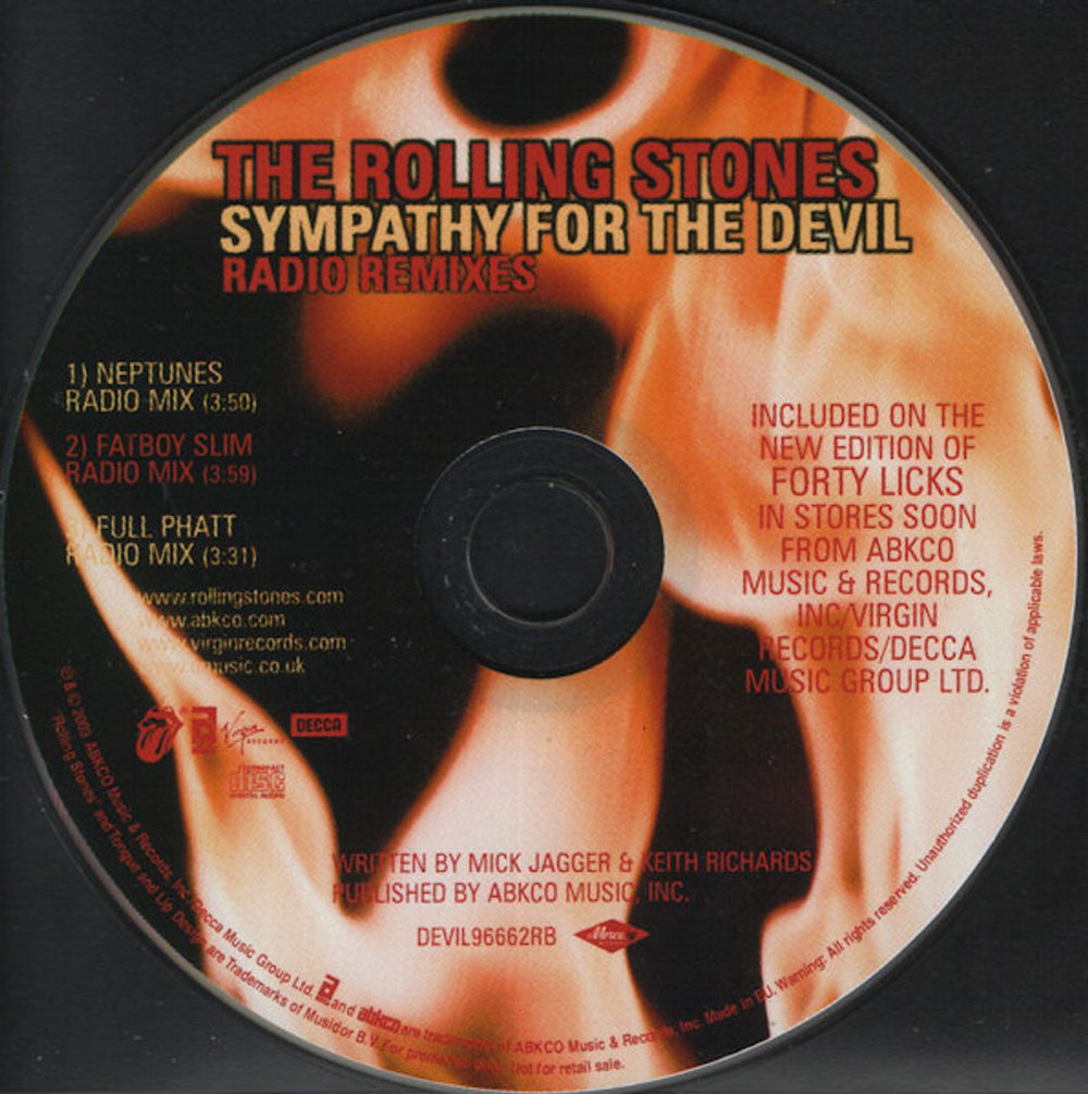 The Rolling Stones Sympathy For The Devil - Radio Remixes UK Promo CD single (CD5 / 5") ROLC5SY255559