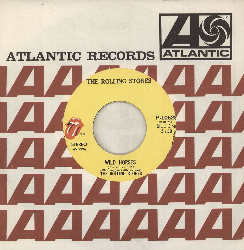 The Rolling Stones Wild Horses - 'Gimme Shelter Live Sleeve' Japanese 7" vinyl single (7 inch record / 45) P-1062S