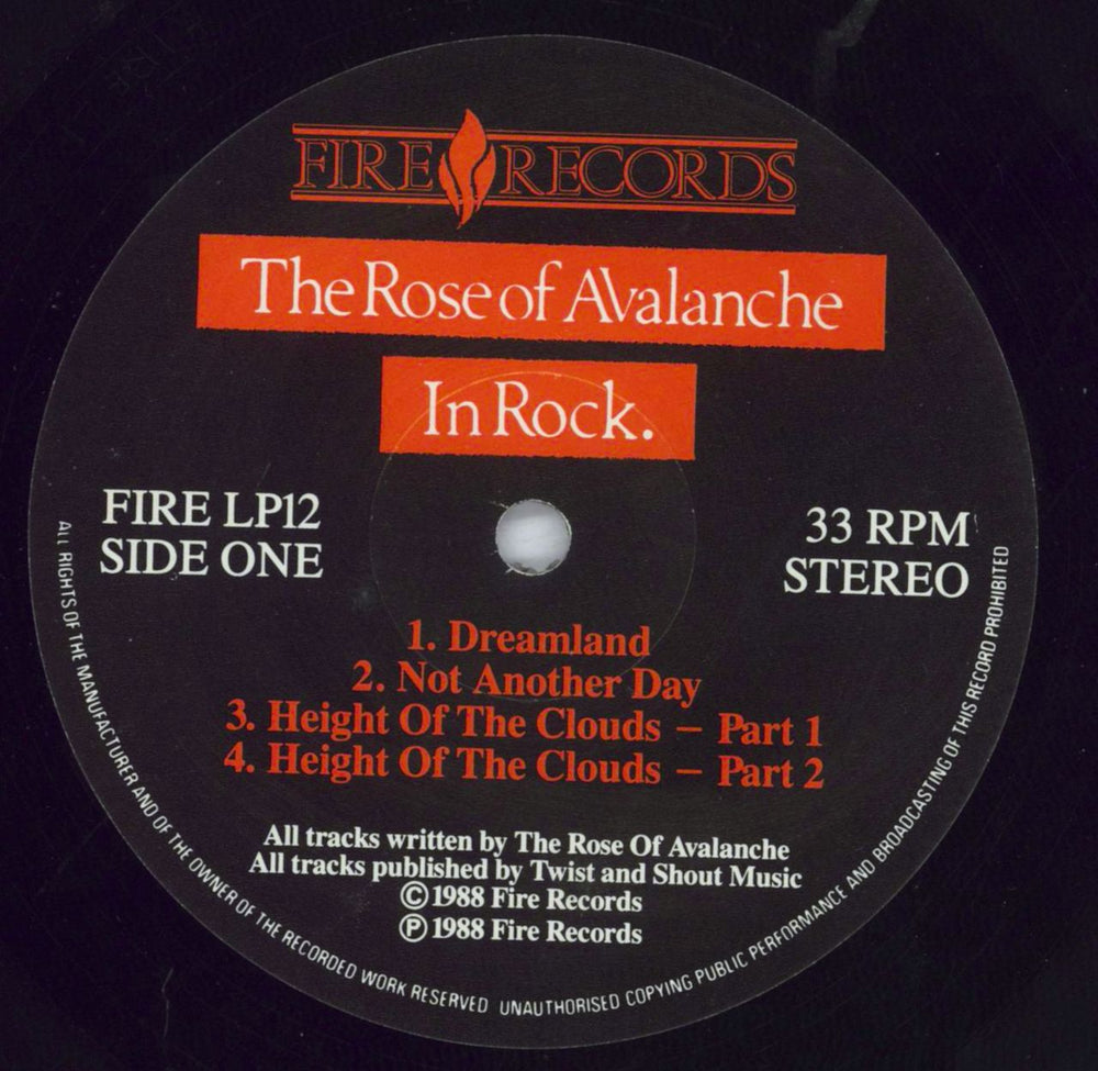 The Rose Of Avalanche In Rock - shrink UK vinyl LP album (LP record) TJJLPIN368815