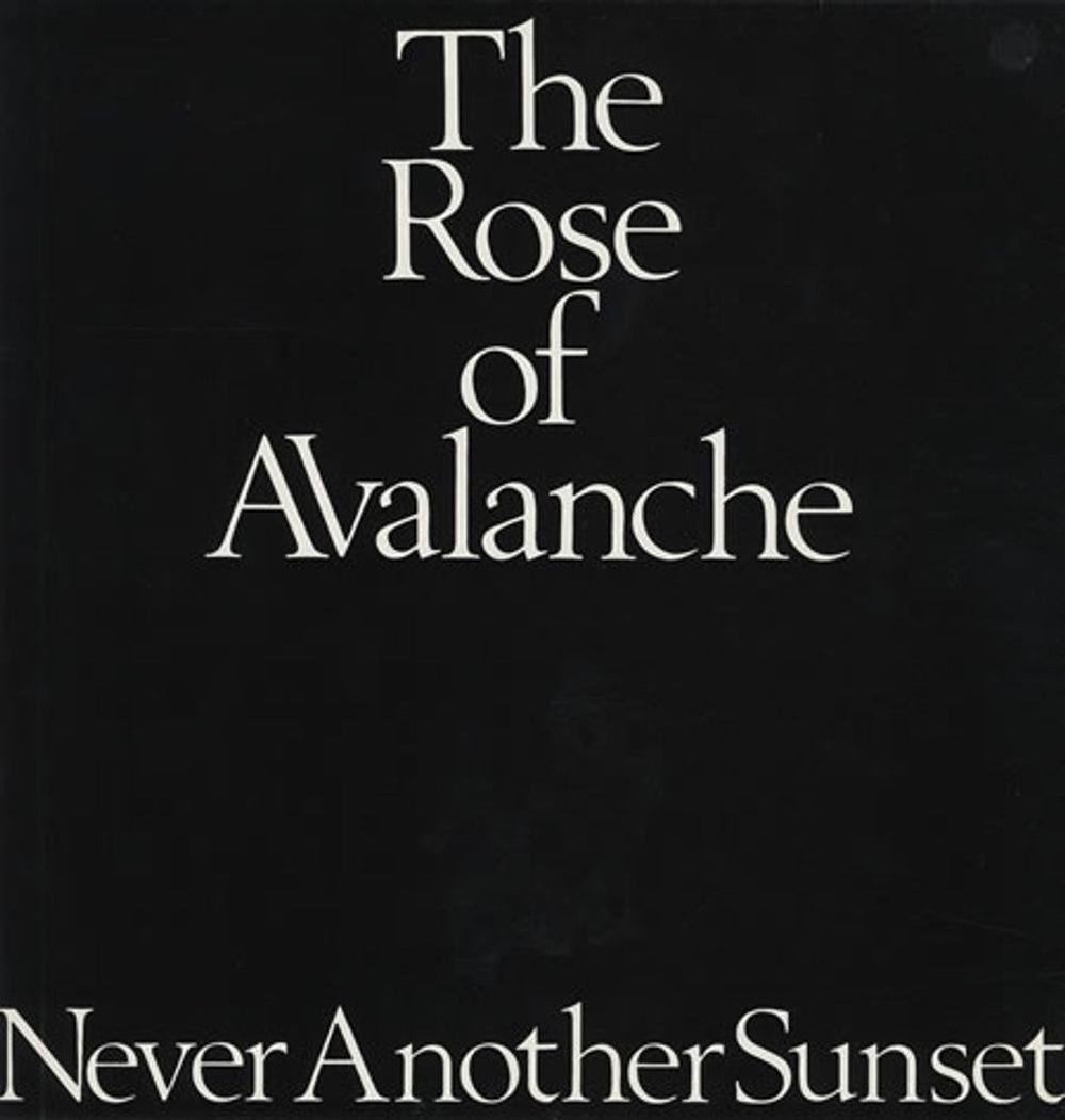 The Rose Of Avalanche Never Another Sunset UK 12" vinyl single (12 inch record / Maxi-single) AVE2T