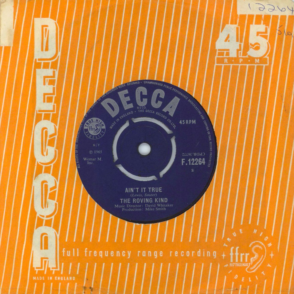 The Roving Kind Ain't It True UK 7" vinyl single (7 inch record / 45) F.12264