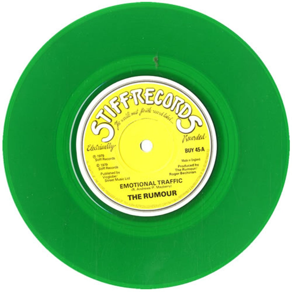 The Rumour Emotional Traffic - Green Vinyl UK 7" vinyl single (7 inch record / 45) TR307EM574578