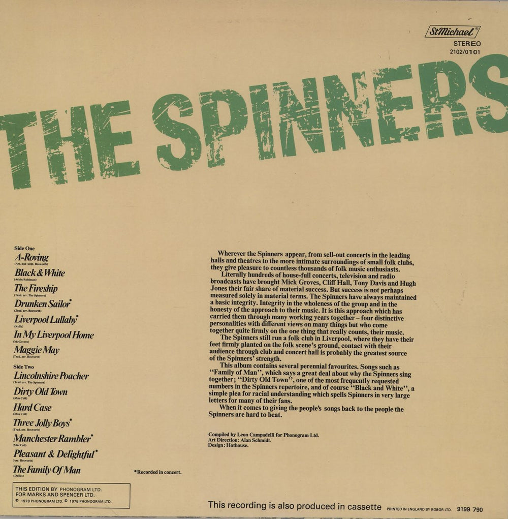 The Spinners The Best Of The Spinners UK vinyl LP album (LP record)