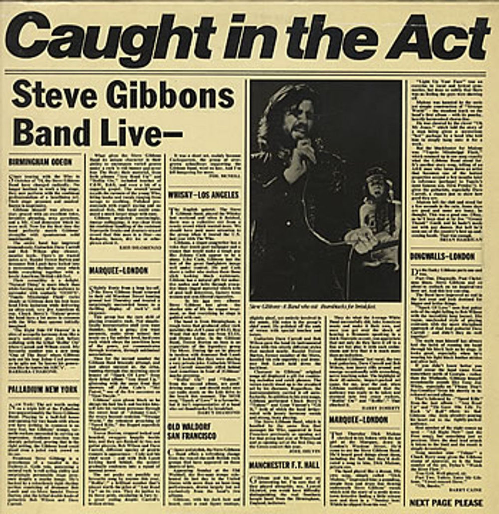 The Steve Gibbons Band Caught In The Act UK vinyl LP album (LP record) 2478112