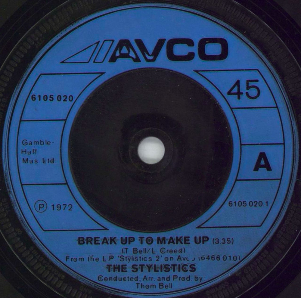 The Stylistics Break Up To Make Up UK 7" vinyl single (7 inch record / 45) 6105020
