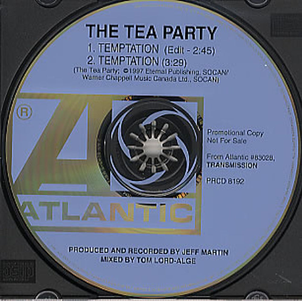 The Tea Party Temptation US Promo CD single (CD5 / 5") PRCD8192