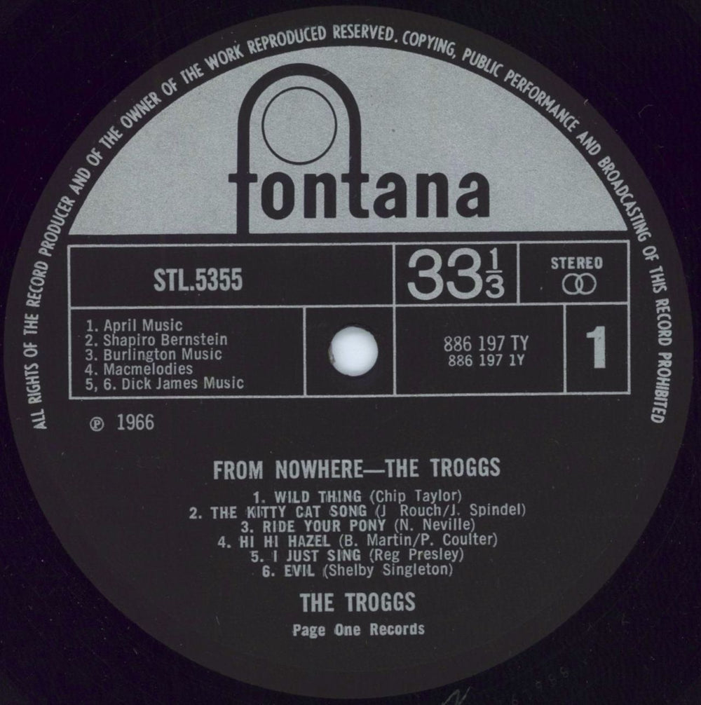 The Troggs From Nowhere...  VG UK vinyl LP album (LP record) TRGLPFR793227