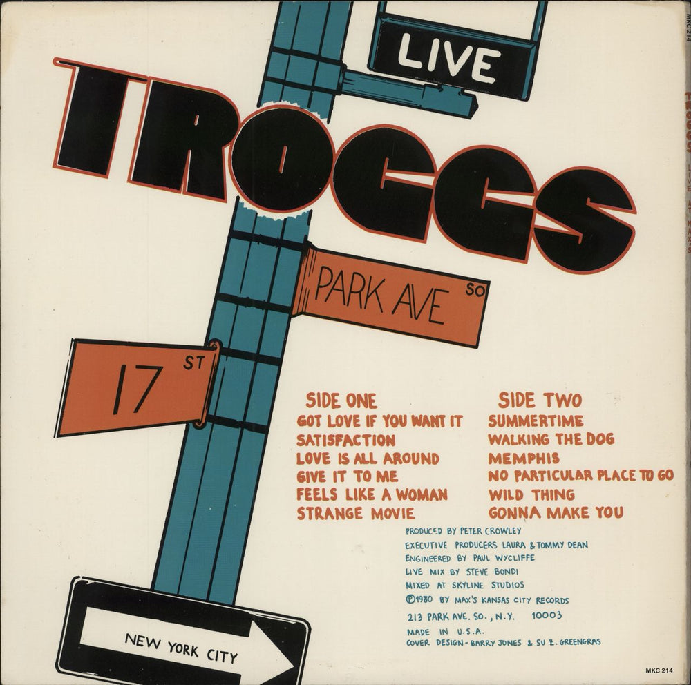 The Troggs Live At Max's Kansas City US vinyl LP album (LP record)