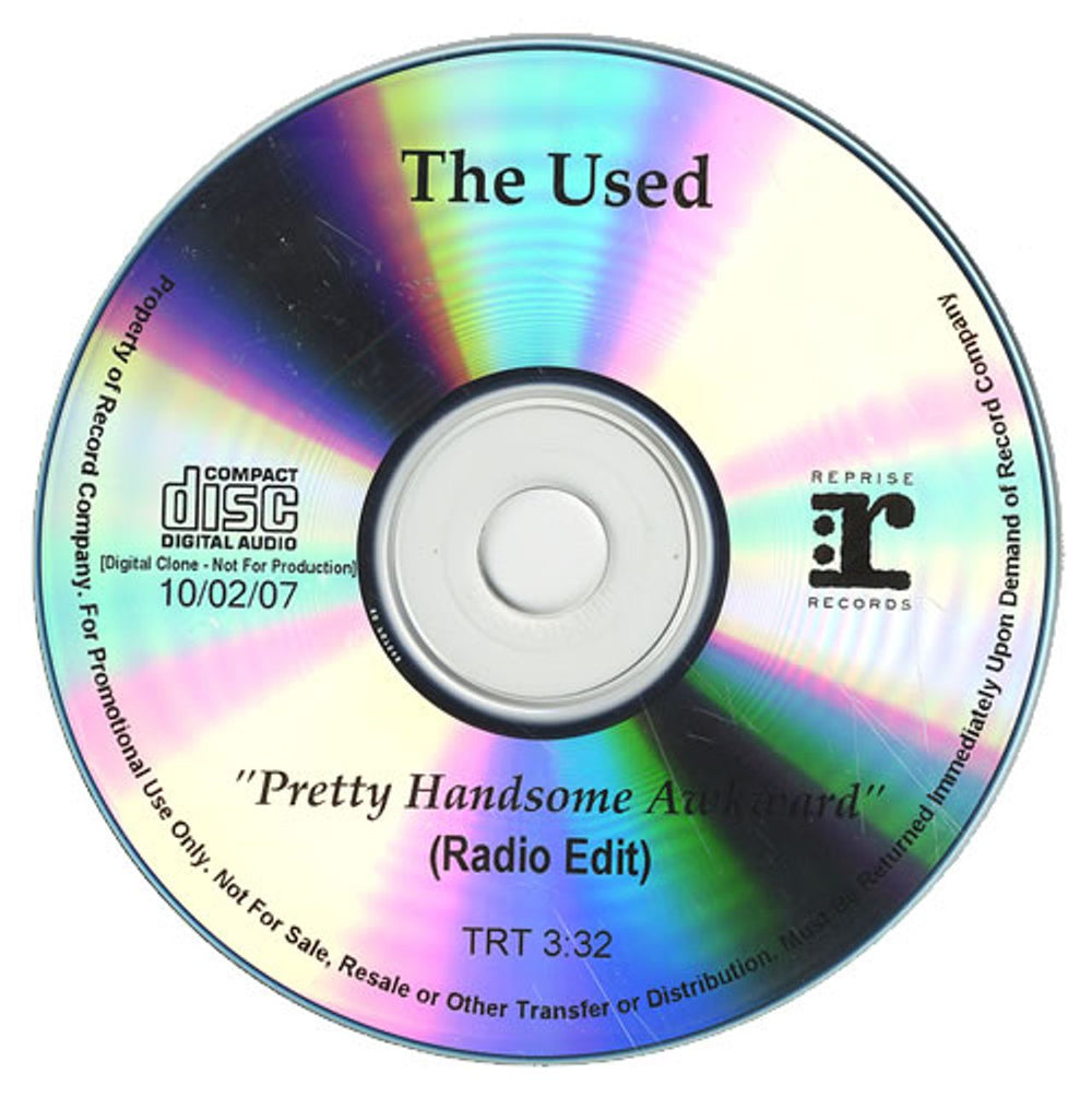 The Used Pretty Handsome Awkward US Promo CD-R acetate CD-R/DVD-R ACETATE