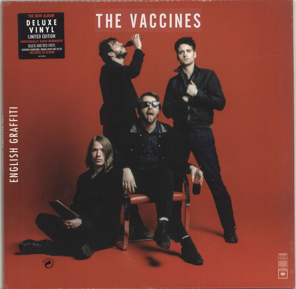 The Vaccines English Graffiti - Black / Red Vinyl + Numbered Sleeve UK 2-LP vinyl record set (Double LP Album) 88875083861