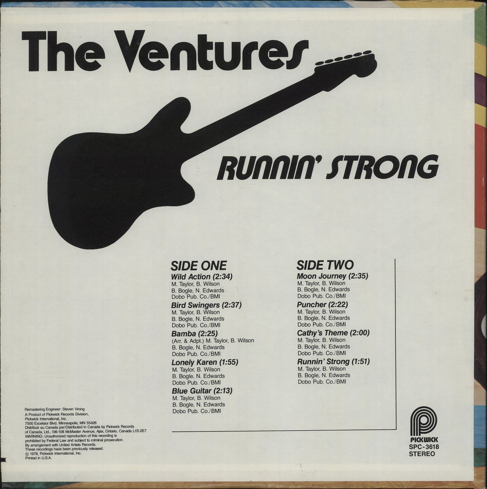 The Ventures Runnin’ Strong US vinyl LP album (LP record) VENLPRU688600