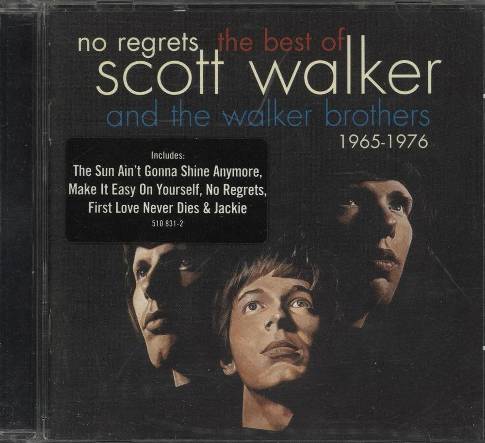 The Walker Brothers No Regrets - The Best Of Scott Walker And The Walker Brothers - 1965-1976 UK CD album (CDLP) 510831-2