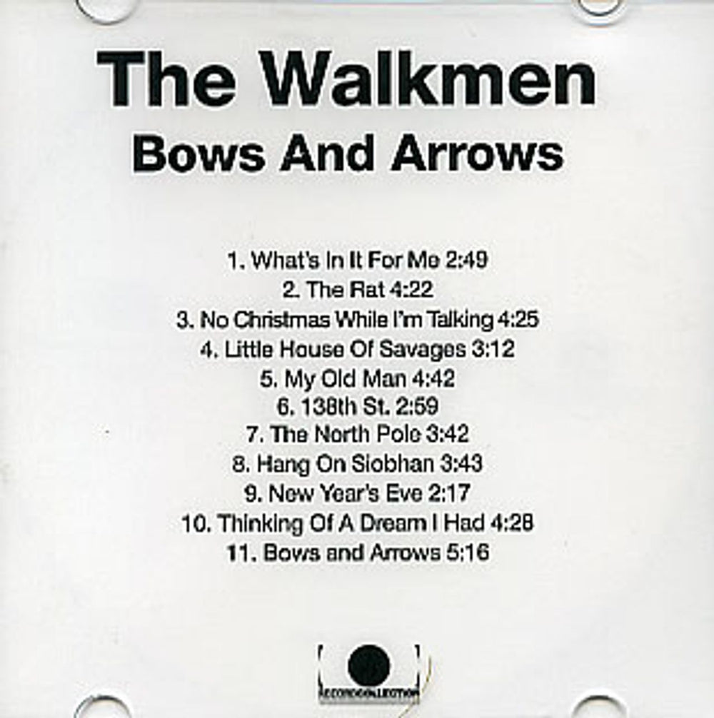 The Walkmen Bows And Arrows UK Promo CD-R acetate CD-R ACETATE