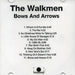 The Walkmen Bows And Arrows UK Promo CD-R acetate CD-R ACETATE