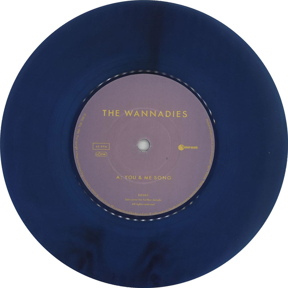 The Wannadies You And Me Song - Blue Vinyl UK 7" vinyl single (7 inch record / 45) WNN07YO88287