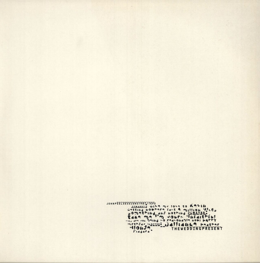 The Wedding Present John Peel Sessions 1987-1990 UK vinyl LP album (LP record) SFRLP122