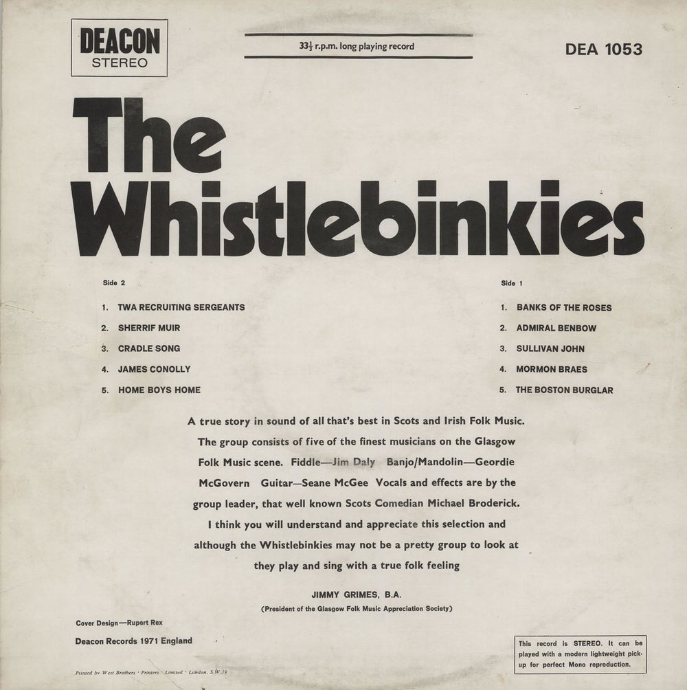 The Whistlebinkies The Whistlebinkies UK vinyl LP album (LP record)