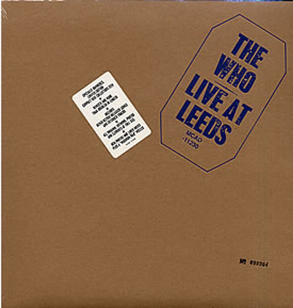 The Who Live At Leeds - Sealed LOW NUMBER US CD Album Box Set MCAD-11230