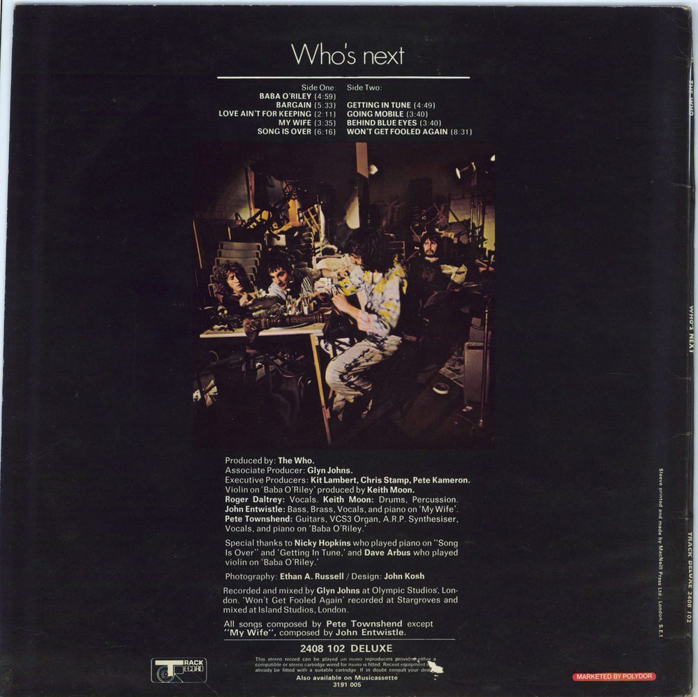 The Who Who's Next - 1st + Inner - EX UK vinyl LP album (LP record) WHOLPWH541448