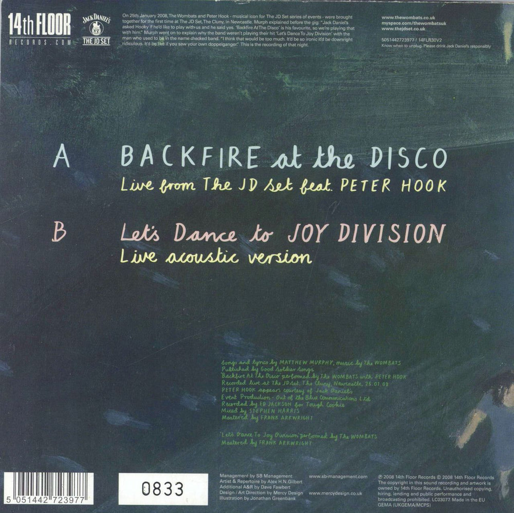 The Wombats Backfire At The Disco - Green Vinyl UK 7" vinyl single (7 inch record / 45) 5051442723977