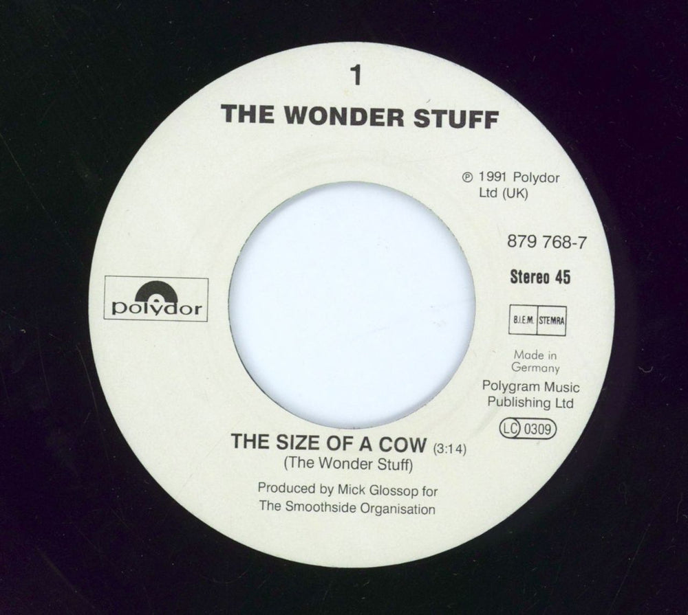 The Wonder Stuff The Size Of A Cow + Insert German 7" vinyl single (7 inch record / 45) 042287976876