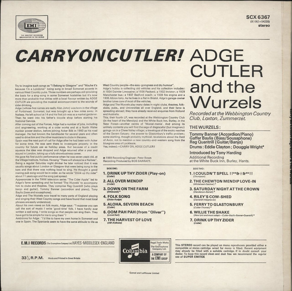 The Wurzels Carry On Cutler! UK vinyl LP album (LP record)