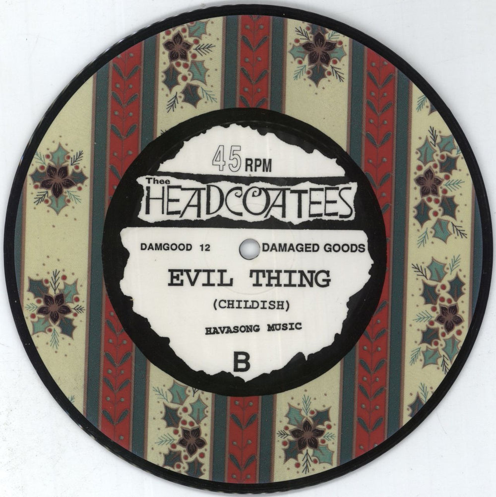 Thee Headcoatees Santa Claus UK 7" vinyl picture disc (7 inch picture disc single)