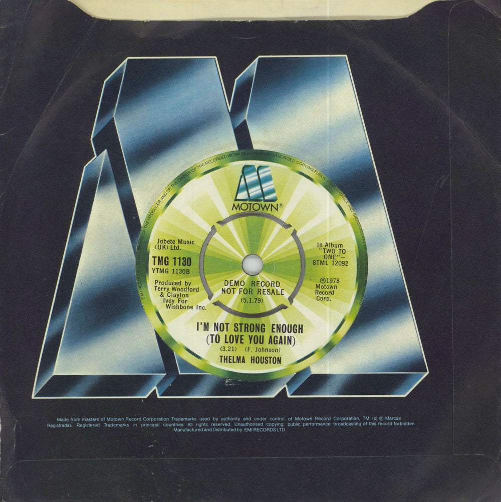 Thelma Houston Saturday Night, Sunday Morning UK Promo 7" vinyl single (7 inch record / 45)