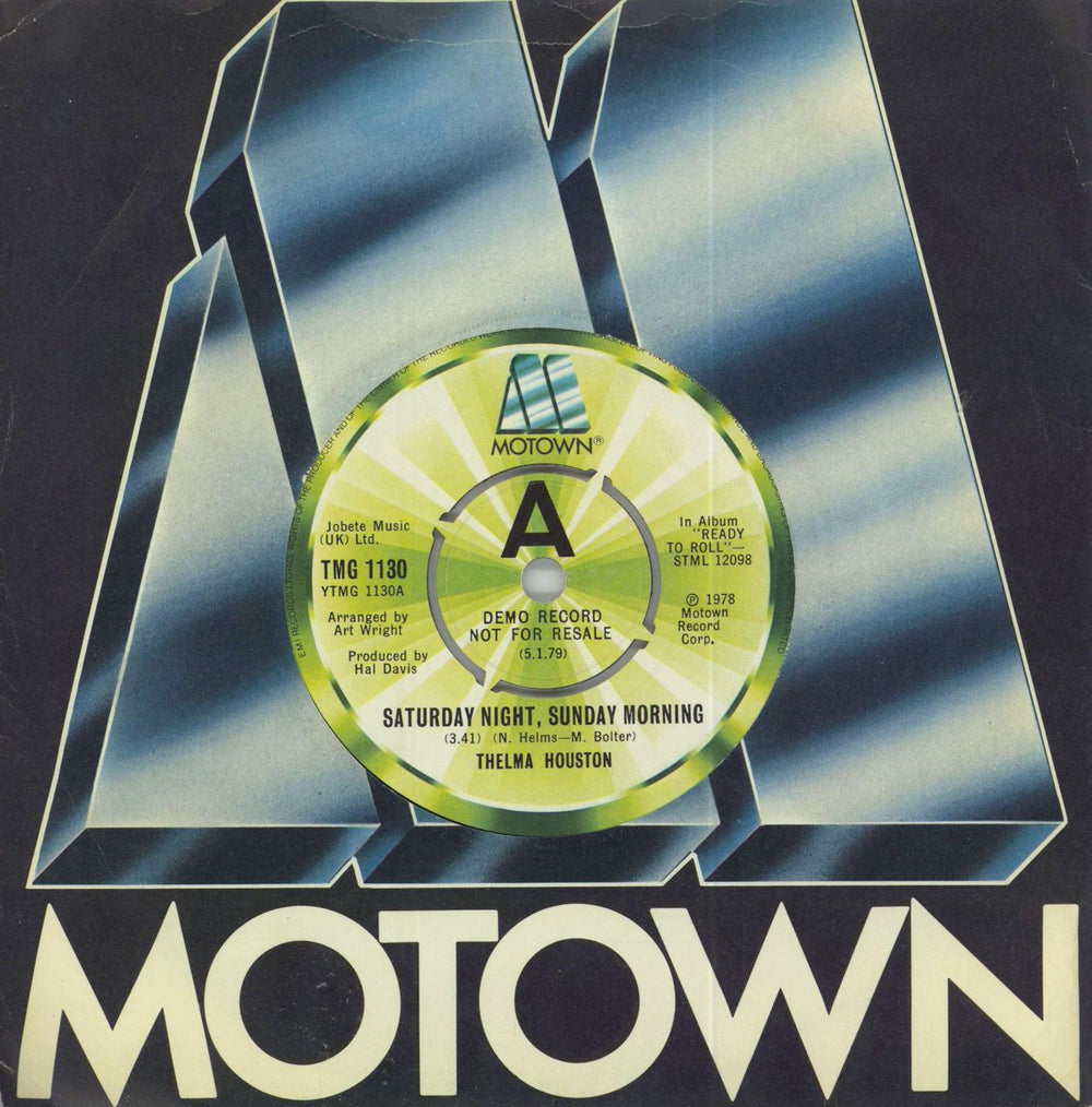 Thelma Houston Saturday Night, Sunday Morning UK Promo 7" vinyl single (7 inch record / 45) TMG1130