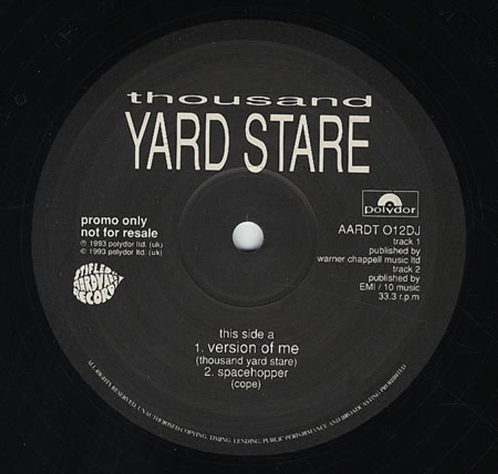 Thousand Yard Stare Version Of Me UK Promo 12" vinyl single (12 inch record / Maxi-single) AARDT012DJ