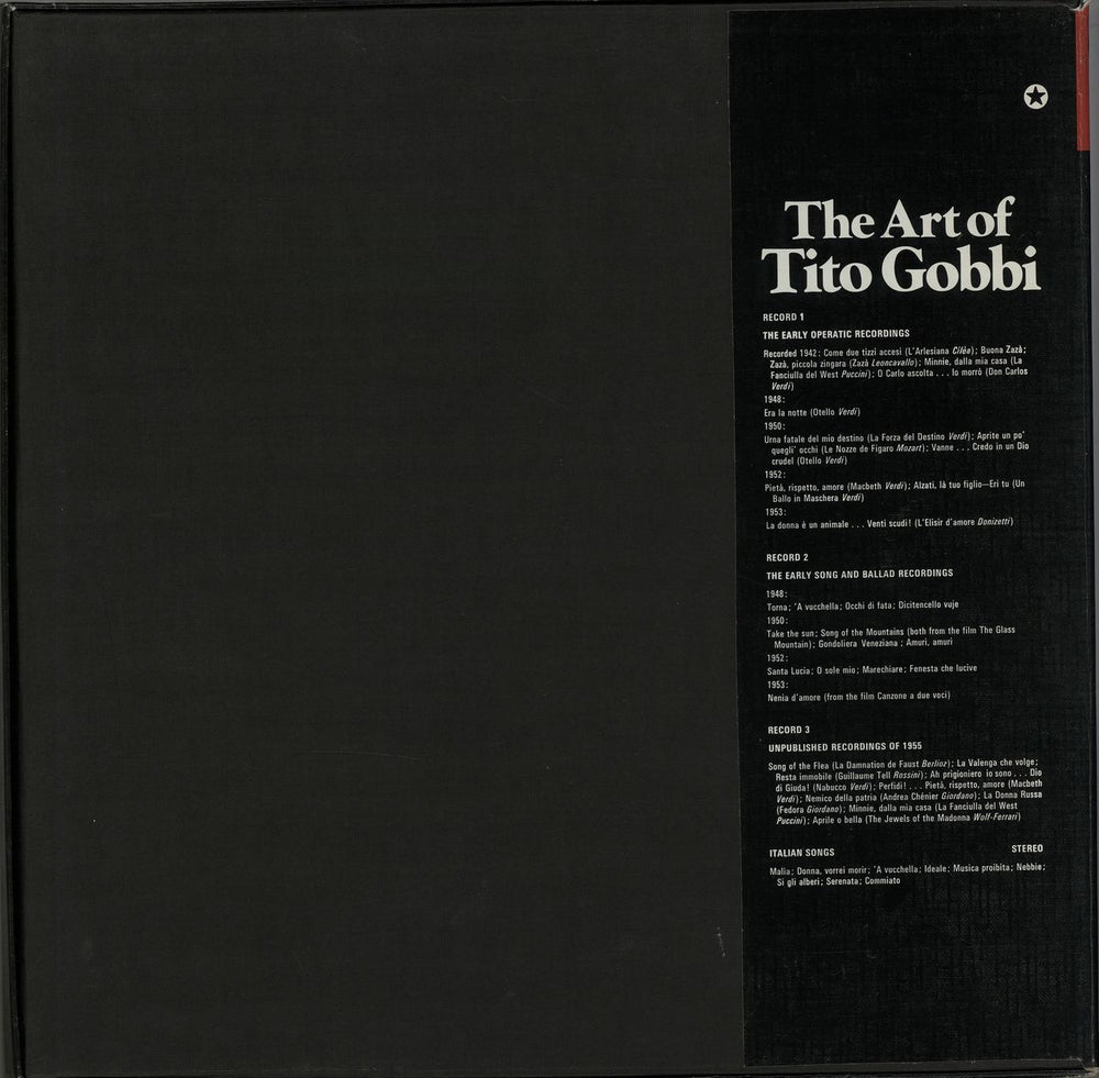 Tito Gobbi The Art Of Tito Gobbi UK Vinyl Box Set RLS738