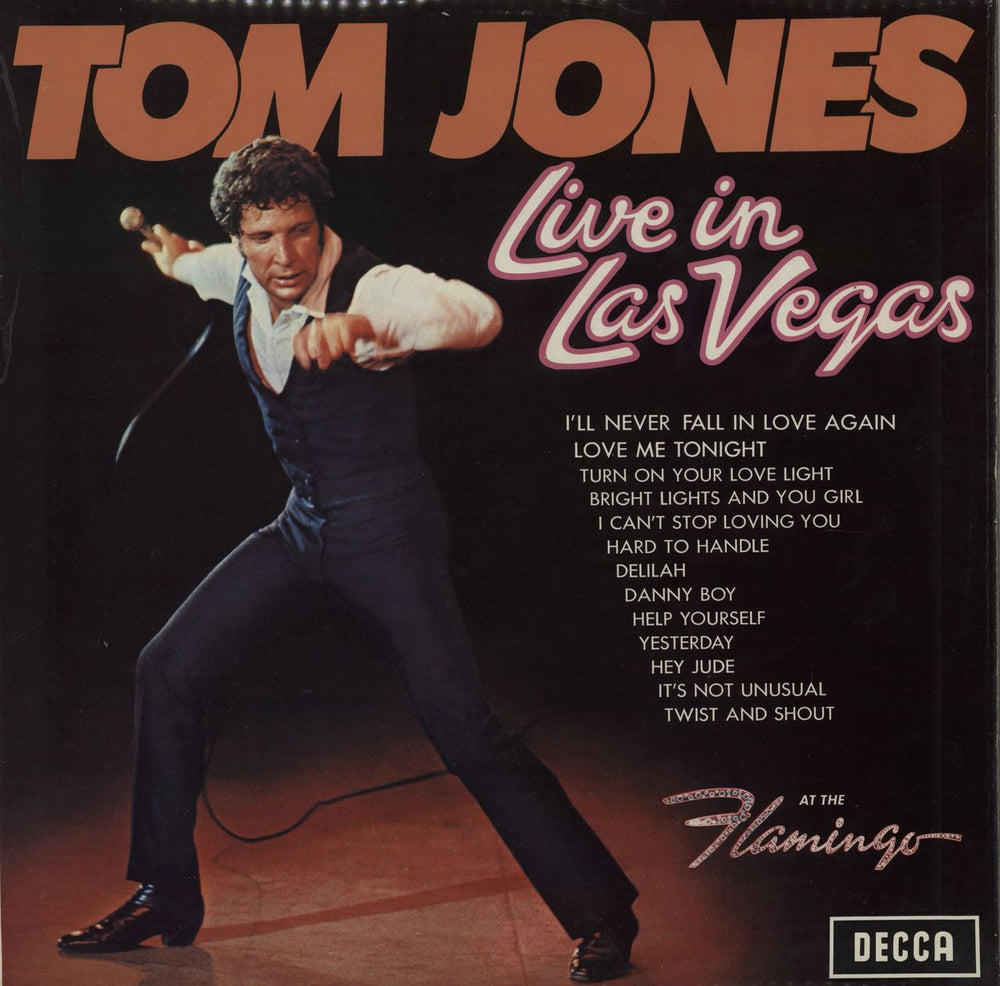 Tom Jones Live In Las Vegas - 1st UK vinyl LP album (LP record) SKL5032