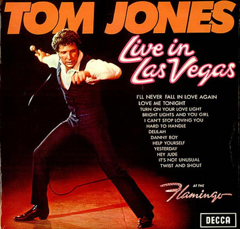 Tom Jones Live In Las Vegas UK vinyl LP album (LP record) LK5032