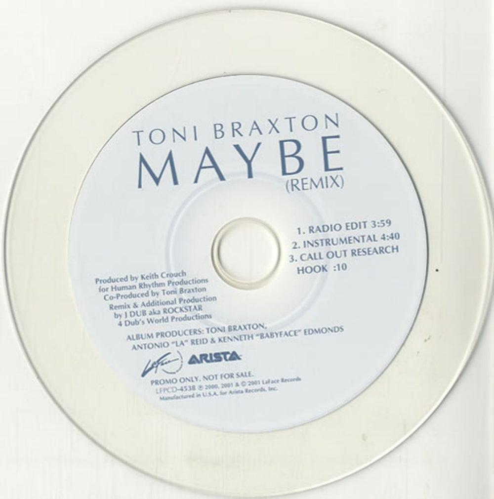 Toni Braxton Maybe US Promo CD single (CD5 / 5") LFPCD-4538