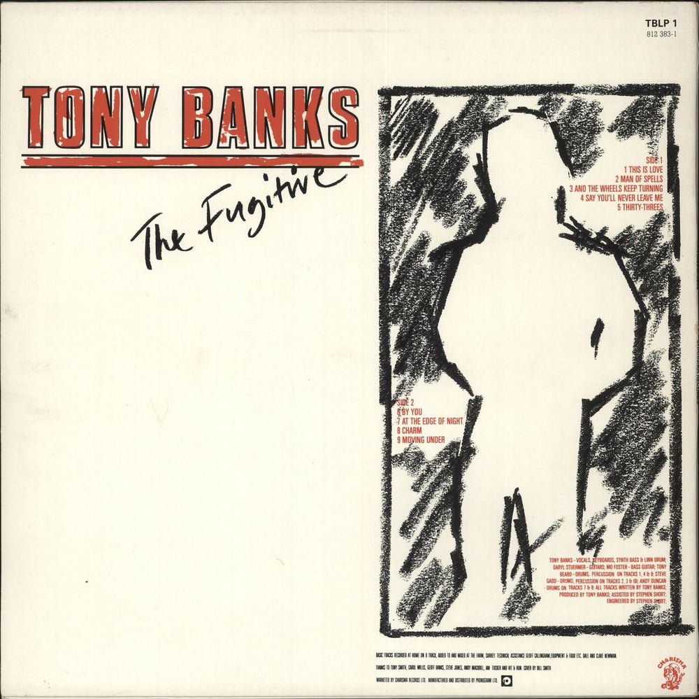 Tony Banks The Fugitive UK vinyl LP album (LP record)