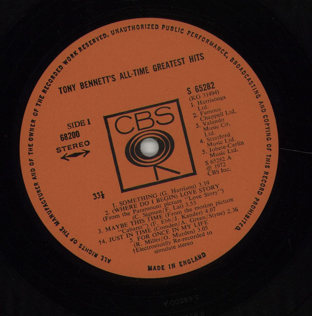 Tony Bennett Tony Bennett's All-Time Greatest Hits UK 2-LP vinyl record set (Double LP Album) ONY2LTO672853