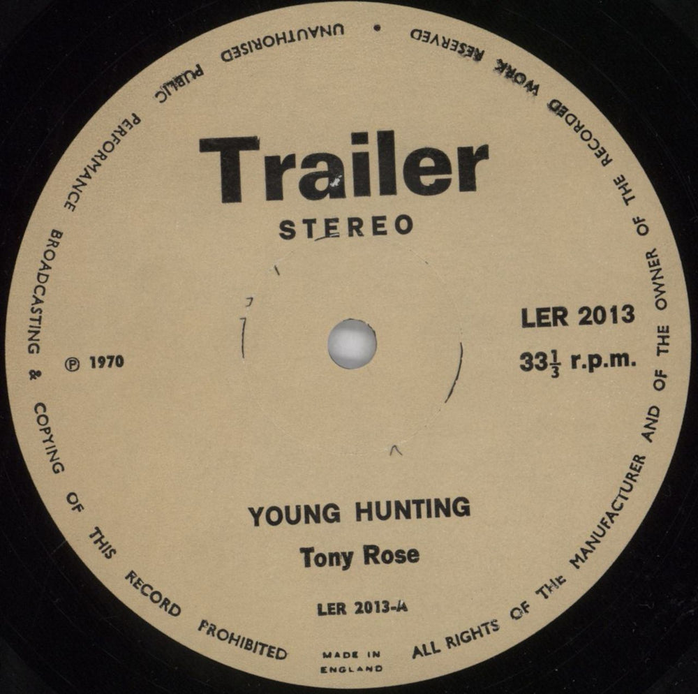 Tony Rose Young Hunting UK vinyl LP album (LP record) X8NLPYO819677