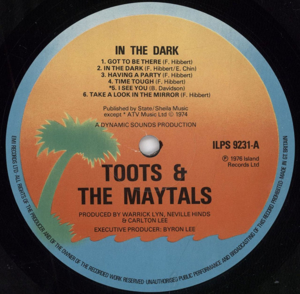 Toots & The Maytals In The Dark UK vinyl LP album (LP record) OO9LPIN439150