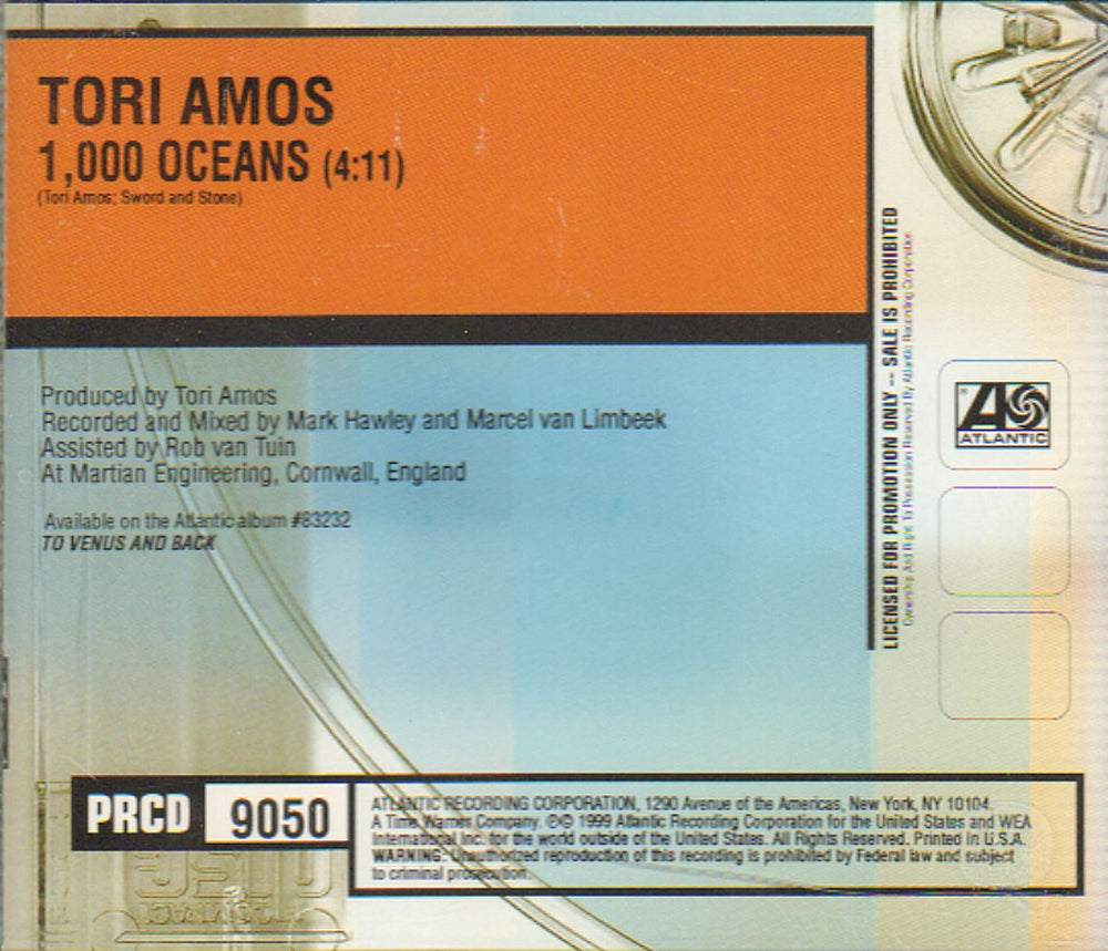 Tori Amos 1,000 Oceans - 2nd US Promo CD single (CD5 / 5") TORC5OC143191