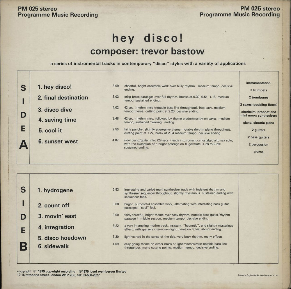 Trevor Bastow Hey Disco! UK vinyl LP album (LP record)