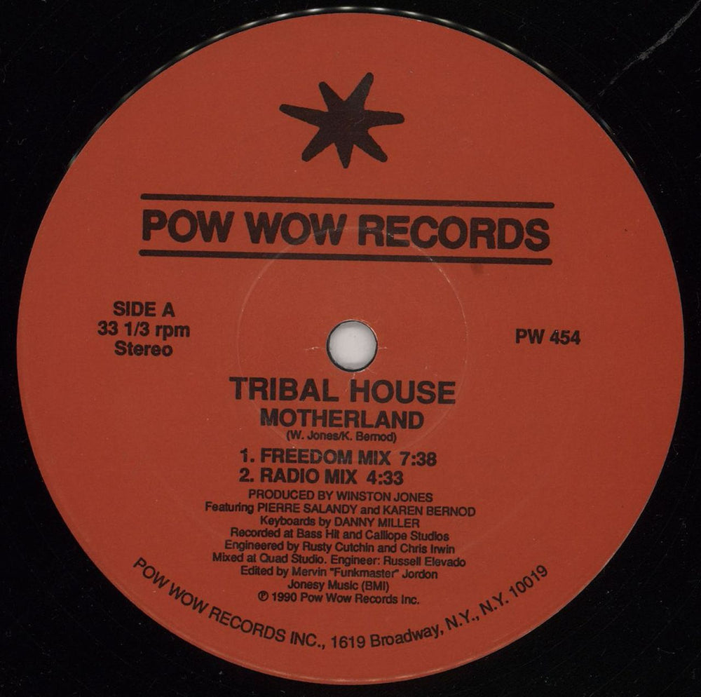 Tribal House Motherland US 12" vinyl single (12 inch record / Maxi-single) PW454