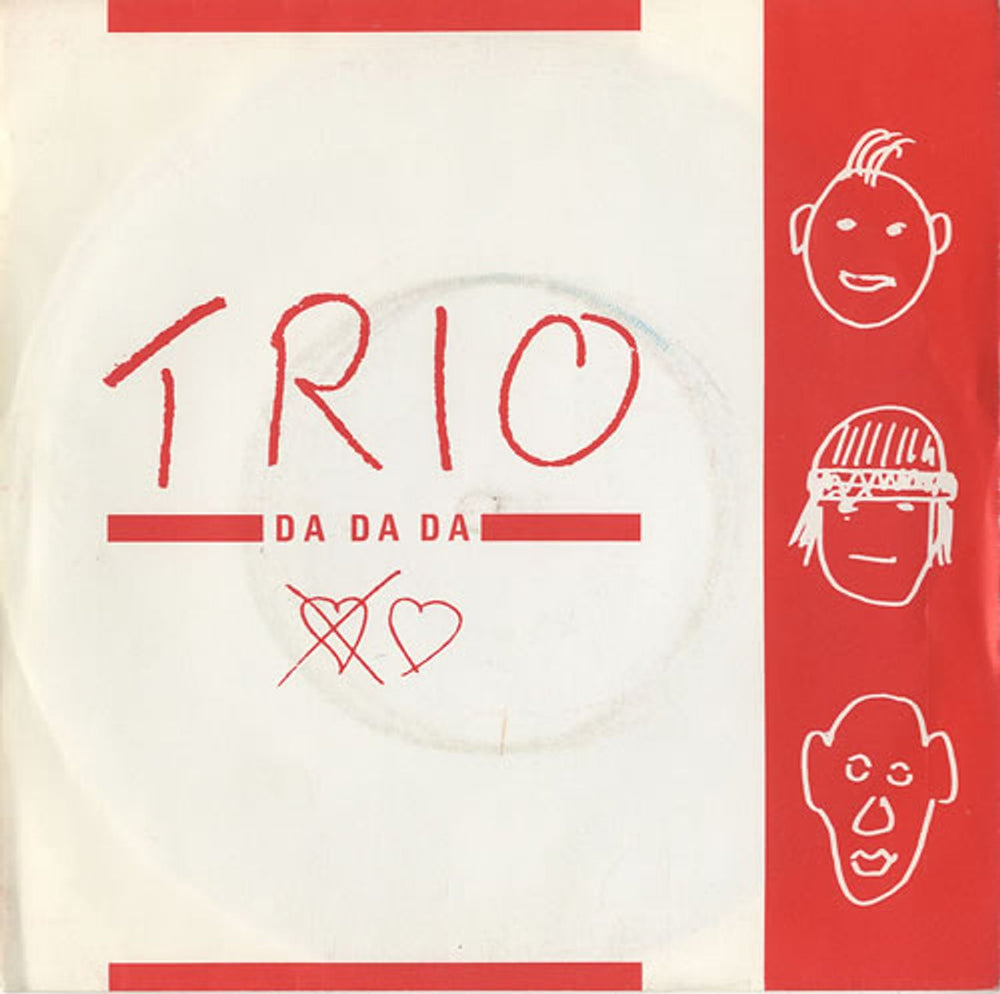 Trio Da Da Da - Red & White Sleeve UK 7" vinyl single (7 inch record / 45) CORP5