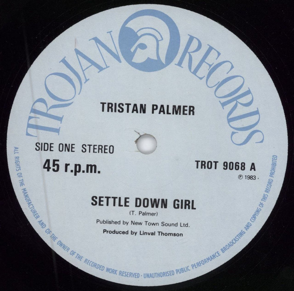 Tristan Palmer Settle Down Girl UK 12" vinyl single (12 inch record / Maxi-single) TROT9068