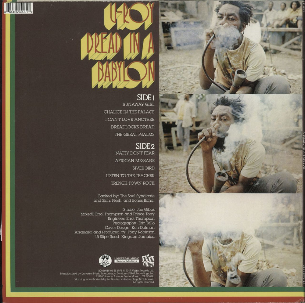 U-Roy Dread In A Babylon - 180gm UK vinyl LP album (LP record) 664425409017