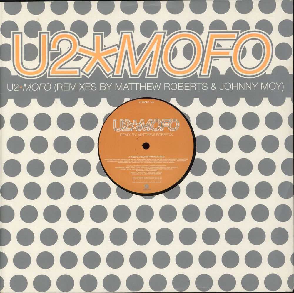 U2 Mofo (Remixes by Matthew Roberts & Johnny Moy) UK Promo 12" vinyl single (12 inch record / Maxi-single) 12MOFO1