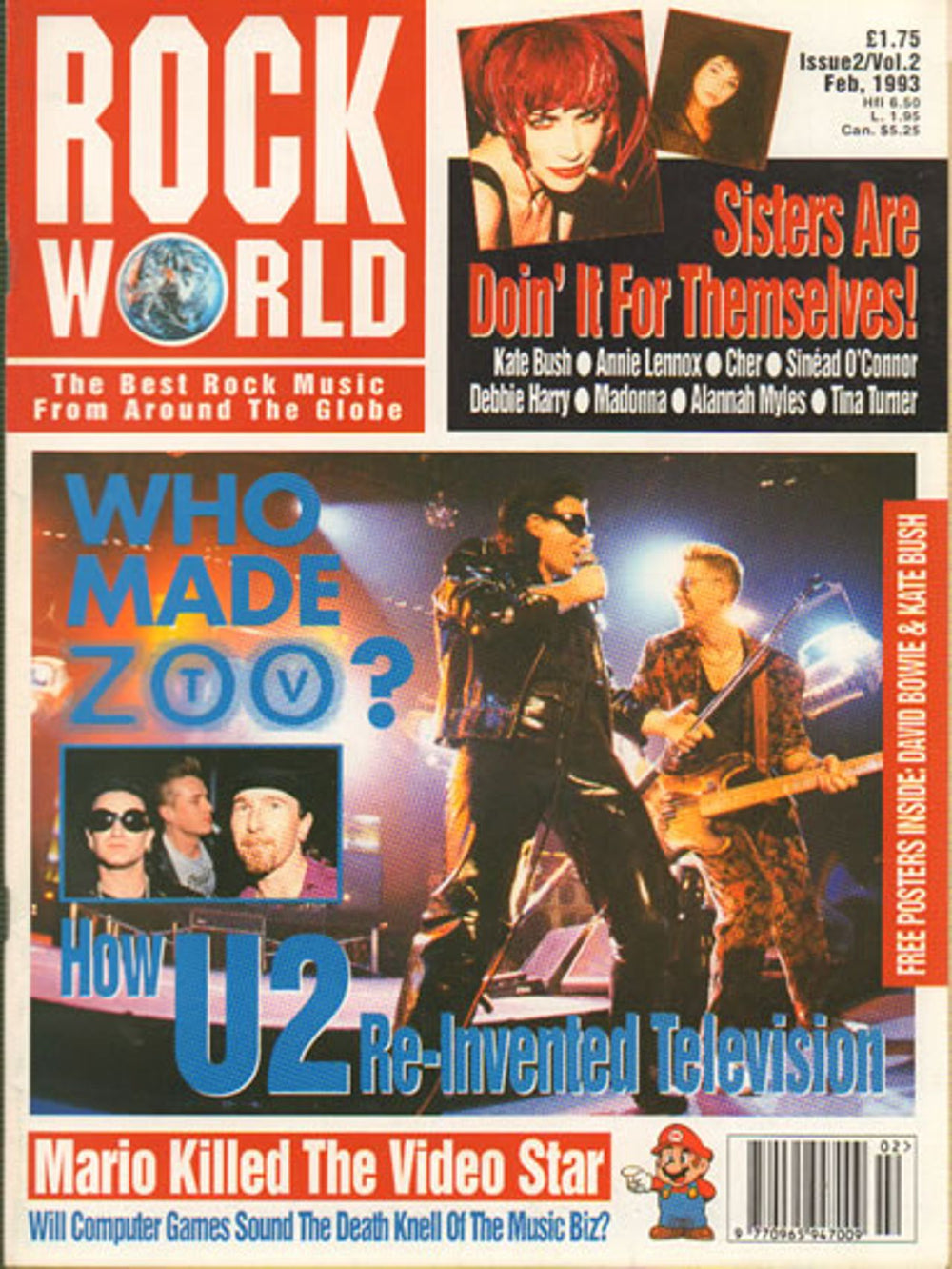 U2 U2 - Rock World Number 2 UK magazine FEBRUARY 1993