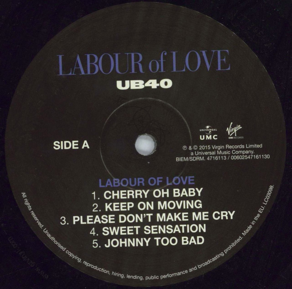 UB40 Labour Of Love - 180 Gram UK 2-LP vinyl record set (Double LP Album) UB42LLA735477