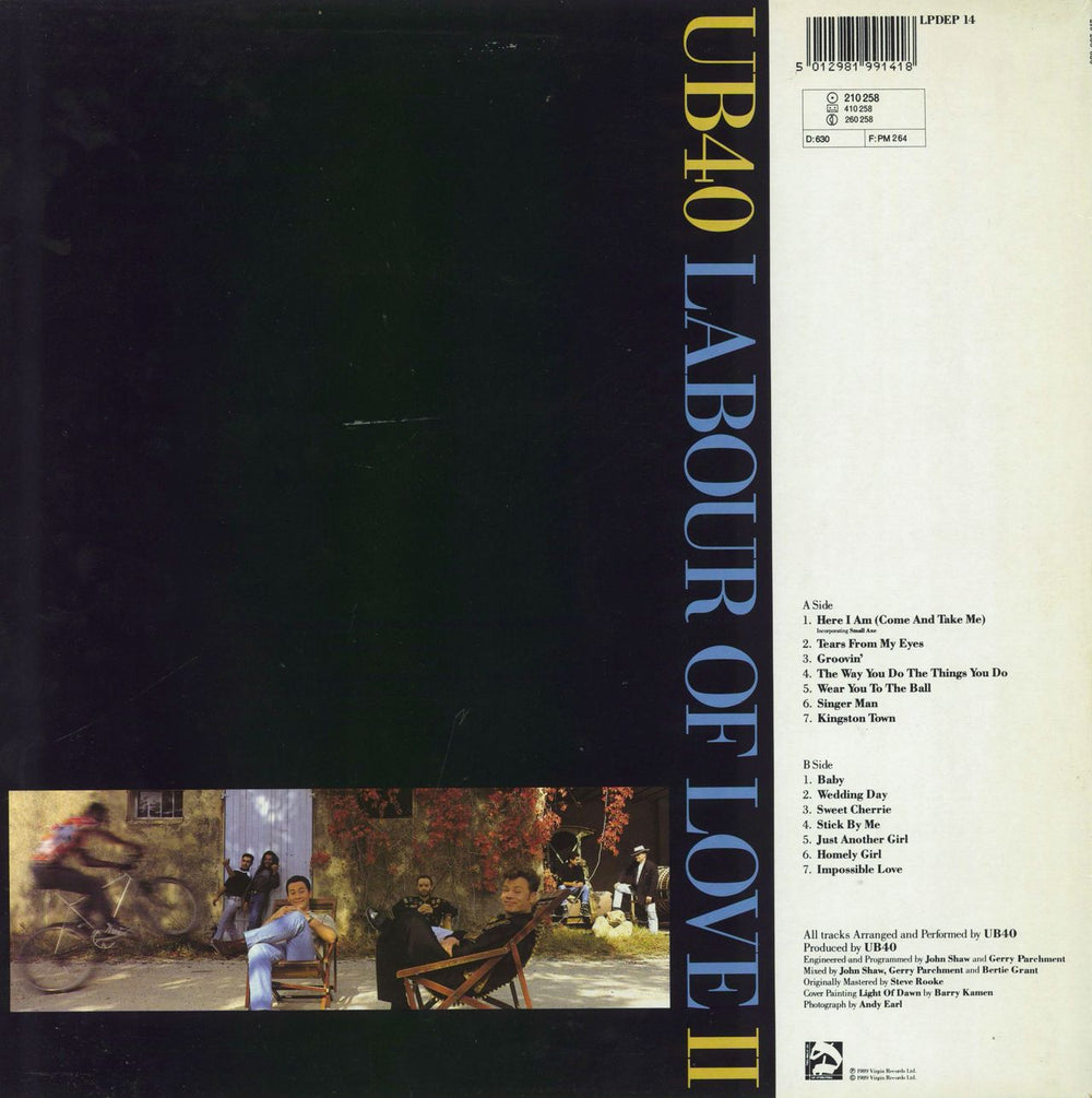 UB40 Labour Of Love II - Stickered sleeve UK vinyl LP album (LP record) 5012981991418